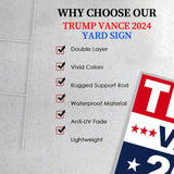 Oligei Trump Yard Signs, Large Trump yard signs 2024 18" X 24", Trump-Vance Yard Signs 2024 Double Sided Fade Resistant, Take America Back Trump Vance Signs for Yard Heavy Duty Metal H-Frames