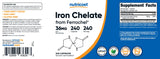 Nutricost Chelated Iron, As Ferrochel, 36mg, 240 Capsules