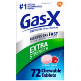 GAS-X Extra Strength Chewable Gas Relief Tablets with Simethicone 125 mg for Bloating Relief, Cherry - 72 Count