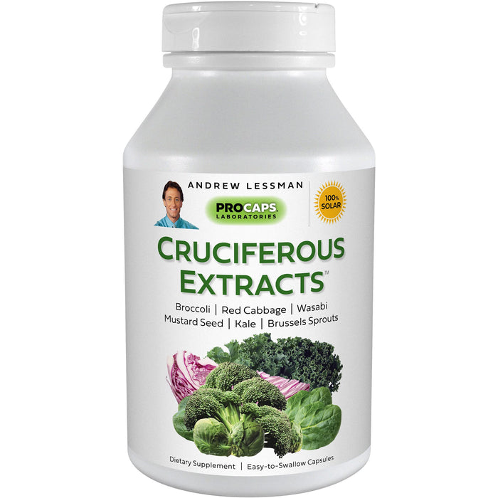 ANDREW LESSMAN Cruciferous Extracts 60 Capsules – High Levels of Glucosinolates and Sulforaphane from Broccoli, Red Cabbage, Mustard Seed, Wasabi, Brussels Sprouts and Kale Extracts, No Additives