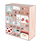 Gkesgm Wooden DIY Countdown to Advent Calendar with 24 Drawers,Craft Storage Desktop Organizer,Apothecary Cabinet or Unfinished Wood Kids Craft Idea,14in x 12in x 4.3in