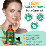 Jamaican Black Castor Oil, Organic Castor Oil for Hair Growth, Cold Press Unrefined, Thicker Eyelashes and Eyebrows, Massage Oil for Aromatherapy 60ML