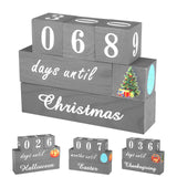 Christmas Countdown Blocks, Wooden Christmas Advent Calendar 2024, Reversible Countdown Calendar to Easter, Christmas, Halloween, Thanksgiving Decor, Home Living Room Party Office Desk Decoration Gift