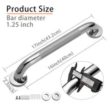 Rockgoya Shower Grab Bar, 2 Pack 16 Inch Bathroom Grab Bar, 304 Stainless Steel 1.25" Diameter Anti-slip Handicap Grab Bar Support Shower Rail Senior Handrail Shower Safety Bar Handle