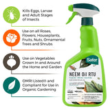 Safer Brand 5180-6 Ready-to-Use Insect Killing, Fungicide and Miticide Neem Oil Spray