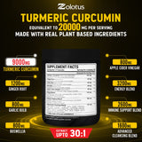 30 in 1 Turmeric Curcumin + Ginger Capsules, 95% Curcuminoids, Equivalent to 20000mg, with Ginger, Ginseng, Bromelain, Moringa, Black Pepper, Joint & Absorption Support - 120 Capsules