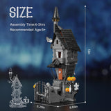 Nightmare Before Christmas Halloween Jack's and Sally Haunted House Building Set with Led Light,Creative Festival Toy Kit Gifts for Movie Fans Friends Kids(568pcs)