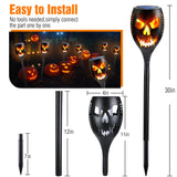 Toodour Solar Halloween Lights Outdoor, 4 Packs Super Larger Size Solar Torch Light with Flickering Flame, Waterproof LED Flame Lights for Outside Garden Yard Patio Pathway Halloween Decoratrions