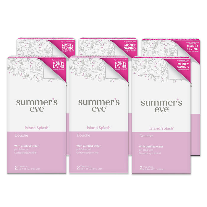 Summer's Eve Douche, Vaginal Douche for Women, Island Splash, 2 Units, 4.5 Oz Each, 6 Pack