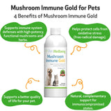 Pet Wellbeing - Mushroom Immune Gold - Natural Alternative Immune Support for Dogs and Cats - 8oz (237ml).