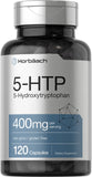 Horbäach 5HTP 400mg Capsules | 120 Count | Extra Strength Supplement | Non-GMO, Gluten Free | 5 Hydroxytryptophan