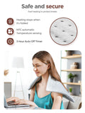 Heating Pad for Back & Cramps Relief,Electric Heat Pad Fast Heat,6 Level Heat Setting,3 Level Timming,Auto Shut Off, Machine Washable,Suitable for Back,Neck,Abdomen Pain Relief (Light Grey, 12''×24'')