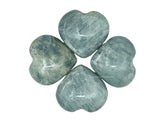 Aquamarine Crystal Heart Palm Stone - Pocket Massage Worry Stone for Natural Body Chakra Balancing, Reiki Healing and Crystal Grid