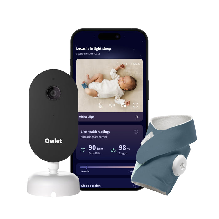 Owlet Dream Duo 3 Smart Baby Monitor System, Dream Sock + 2K HD Camera