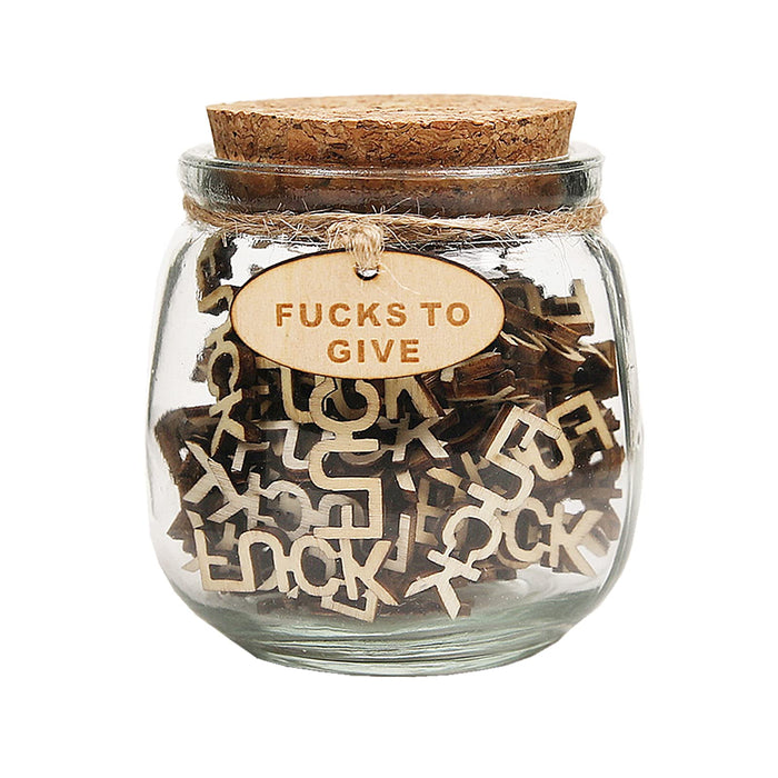 Jar of Fucks Gift Jar Fucks to Give Fuck Wooden Cutout Letter Piece Bad Mood Vent Spoof Birthday Day,Holiday.Encouragement halloween Thanksgiving Day Christmas Gift