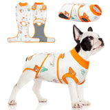 FUAMEY Recovery Suit for Dogs After Surgery,Soft Breathable Dog Bodysuit E-Collar & Cone Alternative Surgical Suit,Male Female Dog Neuter Spay Suits Anti Licking Wounds Onesie Orange Fox M