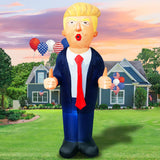 8ft Inflatable Trump Outdoor Decorations Blow Up Inflate Donald with Thumb Up Lighted Celebration with Blue Suit & Red Tie President Election Decor for Halloween Xmas Themed Party Yard Garden