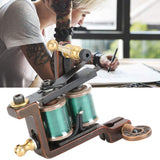 Coil Tattoo Machine, Antique Brass 10 Wraps Body Art Tattoo Machine Tattoo Tattoo Machines Antique Copper Wire Cutting Tattoo Machine For Tattoo Machines Fine Coil Machine 10 Coil