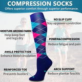 Bluemaple 6 Pack Copper Compression Socks for Women and Men Circulation-Best Support for Medical, Running,Nursing,Athletic