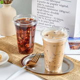 Lilymicky 90 PACK 20 oz Clear Plastic Cups With Strawless Sip Lids, Disposable Through Lids for Ice Coffee, Smoothie, Slurpee, or Any Cold Drinks