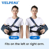 Velpeau Shoulder Sling Immobilizer with Abduction Pillow Support Brace for Women & Men, Rotator Cuff Surgery, Dislocated, Subluxation,Broken Collarbone, Fits Left & Right Arm (Blue, L: Bust ﹥40.5″)