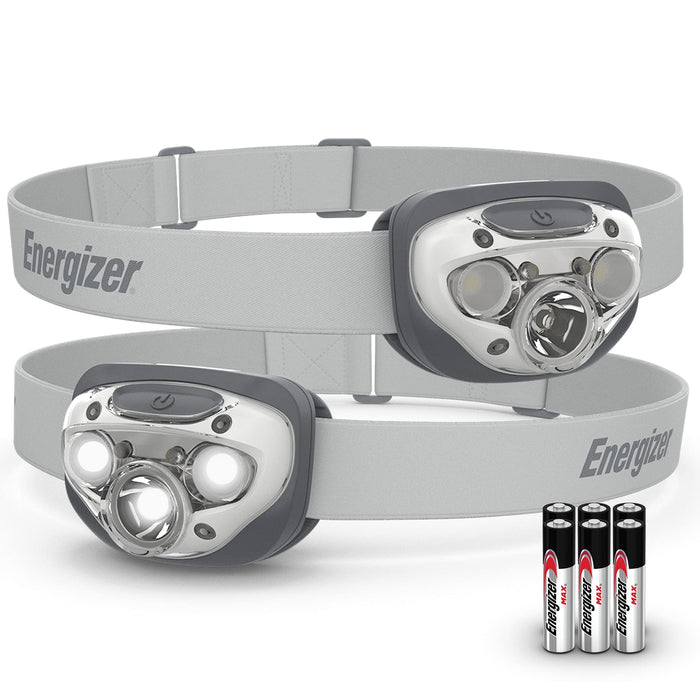 Energizer LED Headlamp PRO (2-Pack), IPX4 Water Resistant Headlamps, High-Performance Head Light for Outdoors, Camping, Running, Storm, Survival LED Light for Emergencies (Batteries Included)