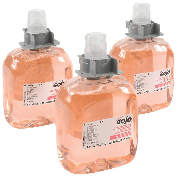 GOJO FMX-12 Luxury Foam Handwash, Cranberry Scent, EcoLogo Certified, 1250 mL Foam Soap Refill for GOJO FMX-12 Push-Style Dispenser (Pack of 3) – 5161-04