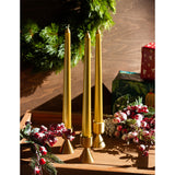 CANDWAX 10 inch Gold Taper Candles Set of 4 - Christmas Candles Taper Dripless - Tall Candles Long Burning Fragrance-Free - Gold Candlesticks