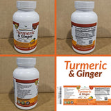 Natural Joint Support Supplement with Turmeric & Ginger – 90 Capsules