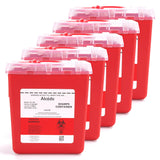 Alcedo Sharps Container for Home and Professional Use 2 Quart (5-Pack), Biohazard Needle and Syringe Disposal, Medical Grade