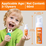 NOHOO Kids Foam Toothpaste with Fruit Flavor,Fluoride Free Natural Formul, Foam Toothpaste for Electric Toothbrush,Suitable for Toddler's Oral Cleaning and Cavity Prevention (2PCS Orange)