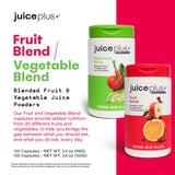 Juice Plus+ Fruit and Vegetable Blend: for Solid Nutritional Foundation - Boost Family's Health with 20 Fruits & Veggies Plus Plant Nutrients - Prepacked 2 Bottles (60 Servings of Fruit, 60 of Veg)