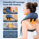 Cozyhealth Neck Massager for Neck and Shoulder with Heat, Shiatsu Neck and Upper Back Massager, Portable Cordless Electric 4D Kneading Neck Massager for Pain Relief Deep Tissue (Dark Blue)