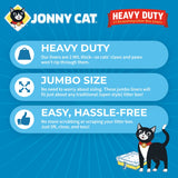 JONNY CAT Litter Box Liners: Heavy Duty - Tear & Leak Resistant - Drawstring Close - Jumbo, 15 Count