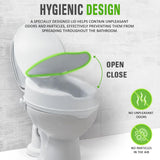 Dr. Maya Raised Toilet Seat for Seniors. Elevated Toilet Seat - 4 Inch Raised Toilet Seat with Lid for Seniors, Elderly, Handicapped, Adults - No Tools Required