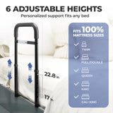 nimood C1 Bed Rails for Elderly Adults Safety - Adjustable Heights Bed Cane with Non-Slip Ergonomic Handle, Stable Bed Assist Rails with Motion Light for Seniors Bedside Fall, Fits King Queen Twin Bed