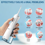 ZPN Water flosser for Teeth Cleaning and Flossing with 5 Replaceable Jet Tips, IPX7 Waterproof Water Flosser Portable and Rechargeable for Home and Travel with 4 Modes Normal/Soft/Pulse/Custom (White)