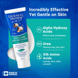 Dermal Therapy Heel Care Cream - Deeply Moisturizes & Repairs with Intensive Cracked Heel Cream - 25% Urea, 6% AHA & Silk Amino Acids for Soft Skin - Fast Results & Non-Greasy Formula - 8 oz / 240 ml