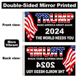 President Trump Flag 3x5 FT Trump 2024 Flag Make America Great Again Banner Indoor Outdoor 1 Ply With Vivid Patriotic Colors Design UV & Fade Resistant 2 Brass Grommets