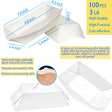 MotBach 100 Pack 3lb Kraft Paper Food Trays, Waterproof Heavy-Duty Paper Food Boats Disposable Serving Baskets Trays for Fries Sandwiches Burgers Hot Dogs Taco Popcorn Christmas Wedding (White)