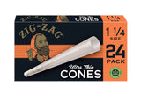 ZIG-ZAG Ultra Thin Pre Rolled Paper Cones 1 1/4 Size - 24 Count | Organic, Chemical-Free Rolling Papers for a Slow Burn and Smooth Experience - Convenient and Precise for Rolling