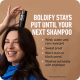 BOLDIFY Hair Fibers (56g) Fill In Fine and Thinning Hair for an Instantly Thicker & Fuller Look - Best Value & Superior Formula -14 Shades for Women & Men - BLACK