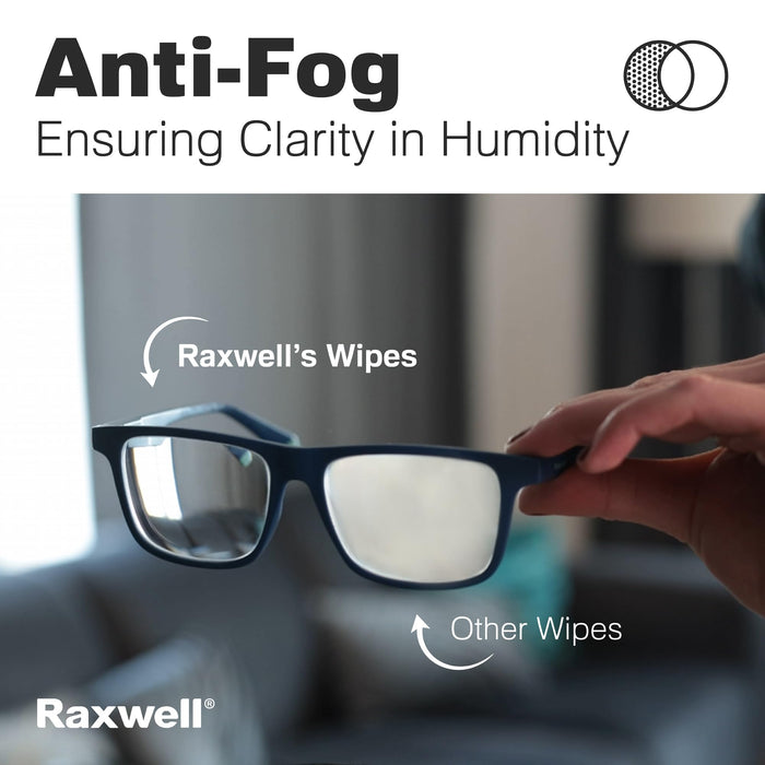 Anti-Fog Wipes for Glasses, Lightly Pre-Moistened, 200 Count, Streak-Free Glasses & Screen Cleaner Wipes. Safe for All Lenses, Eyeglass, Sunglasses, Phone, Camera Lens Individually Wrapped for Travel