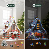 hahaspil Christmas Gingerbread House Kit Building Block Set Toys, with Led Light, Christmas Tree, for Advent Calendar 2024 (1620 PCS)