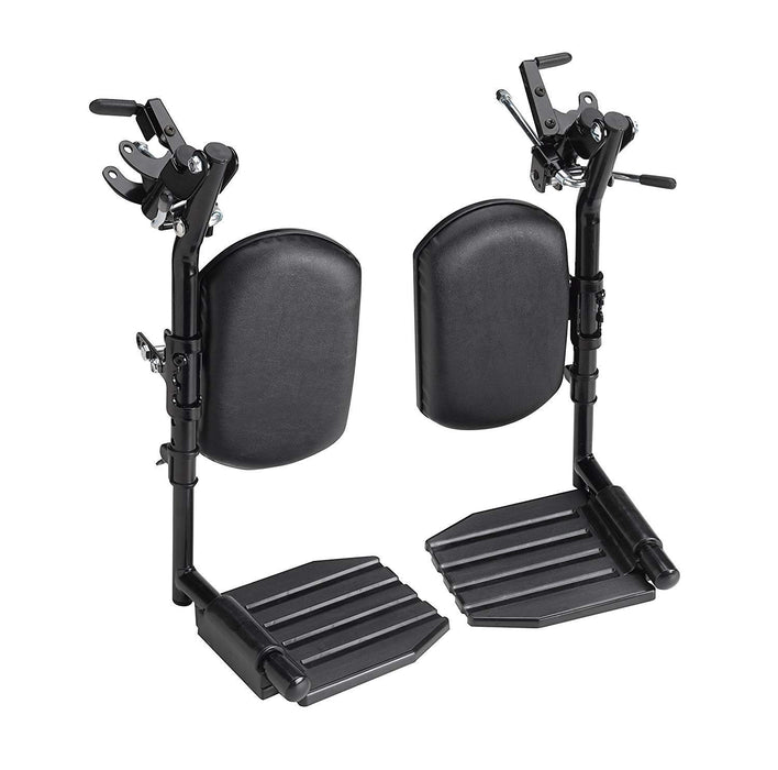 Invacare Wheelchair Legrests, Elevating, Aluminum Footplates, Padded Calf Pads, 1 Pair, T94HAP, Black