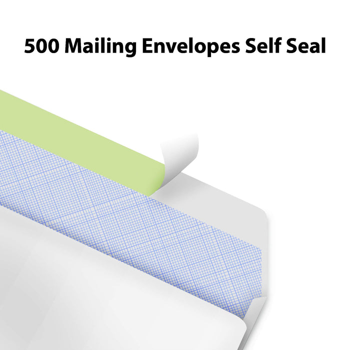 #10 Envelopes Letter Size Self Seal, Business White Security Tinted Peel and Seal, 500 Pack Windowless, Legal Size Regular Plain Envelopes 4-1/8 x 9-1/2 Inches - 24 LB Envelops