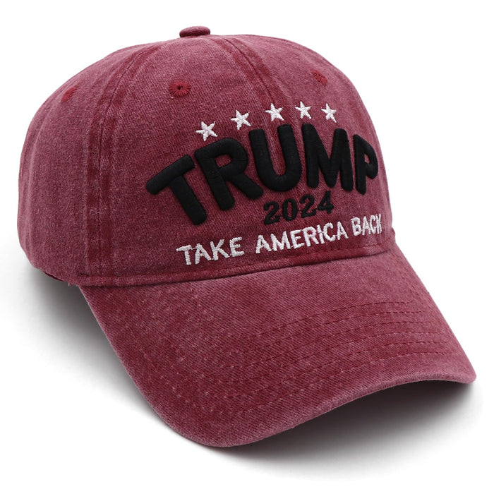 Trump Hat Trump Merchandise Take America Back Donald Trump Slogan Hat Embroidered Adjustable Baseball Cap