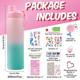 sinceroduct Decorate Your Own Water Bottle Kits for Girls, Mermaid Diamond Art Kid Crafts for 5-13 Year Old toddlers, DIY Crafts Gifts Toys for Kids Birthday Christmas