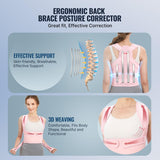 Fit Geno Back Brace Posture Corrector for Women, Shoulder Straightener, Adjustable Full Back Support, Upper and Lower Back Pain Relief - Scoliosis, Hunchback, Hump, Thoracic, Spine Corrector (Small)