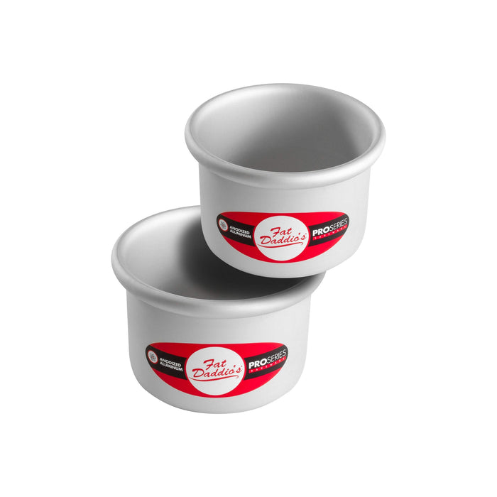 Fat Daddio's Anodized Aluminum Round Cake Pans, 2 Piece Set, 4 x 3 Inch